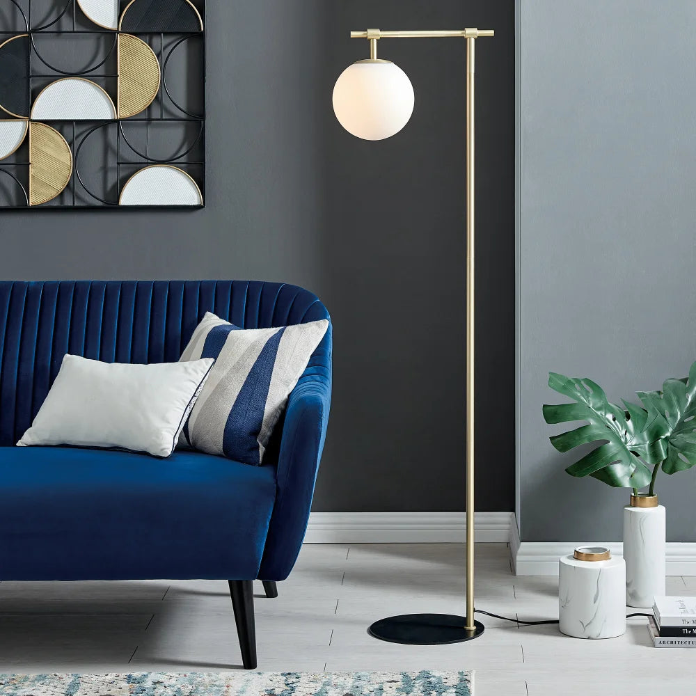 Lite Source LS-83618GOLD/FR Lencho Gold Frosted Floor Lamp