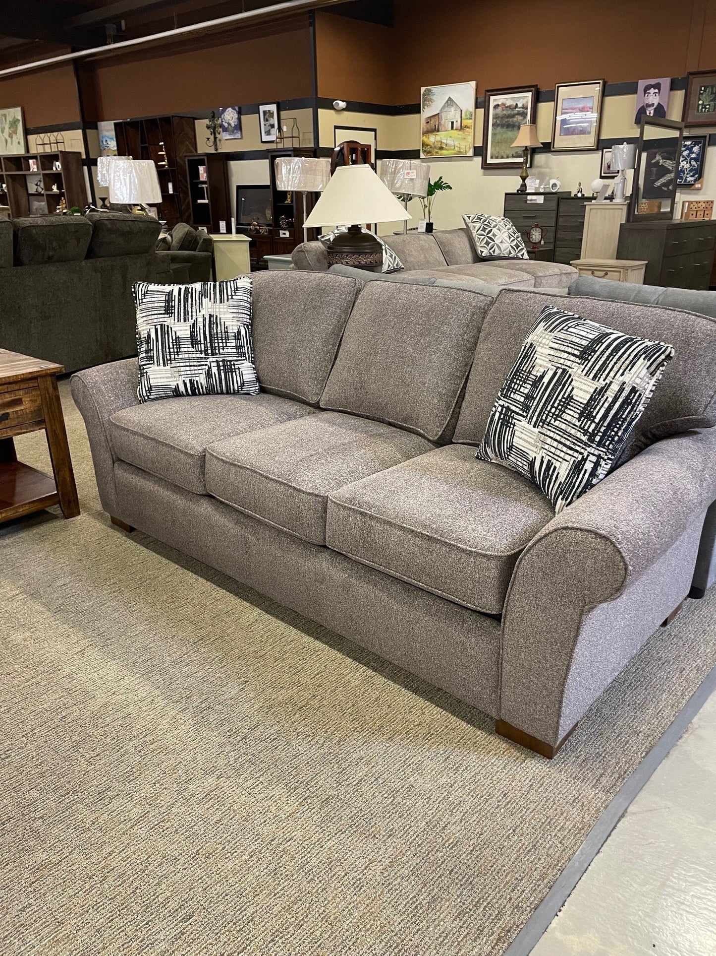 Stanton 55115 Campus Latte Samba Onyx Ash Leg Queen Sofa Sleeper