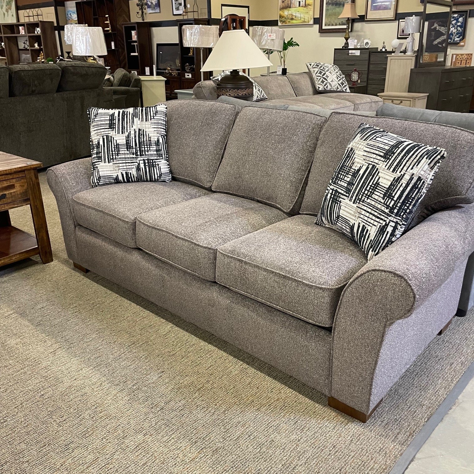 Stanton 55115 Campus Latte Samba Onyx Ash Leg Queen Sofa Sleeper