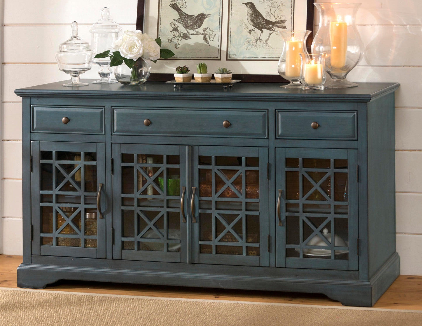 Jofran 175-60 Craftsman 60" Media Unit Antique Blue