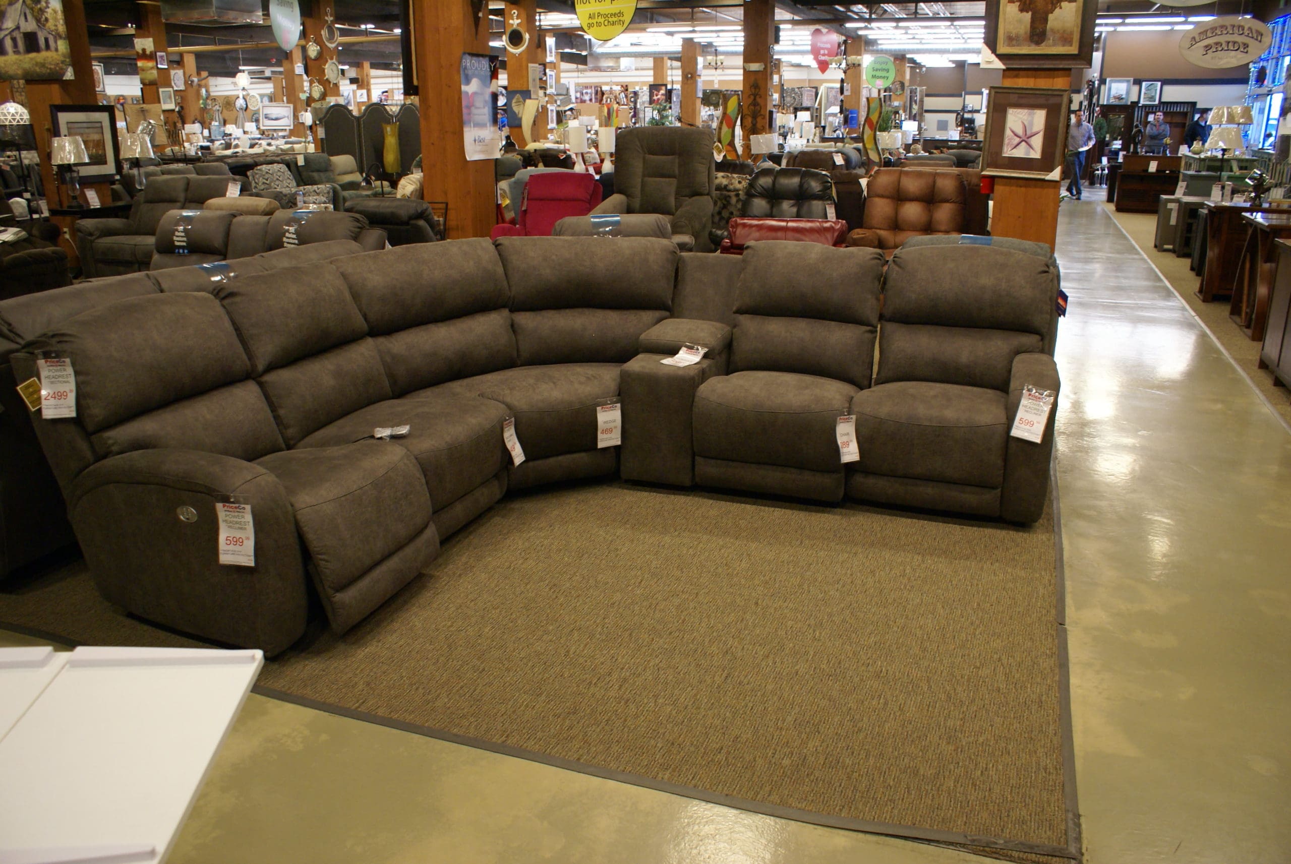 Southern Motion 884 Bombshell Slate Sectional PriceCo Furniture Store