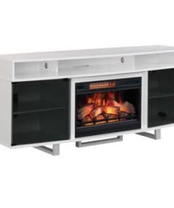 Twin Star 72″ Enterprise White Media Mantel Fireplace
